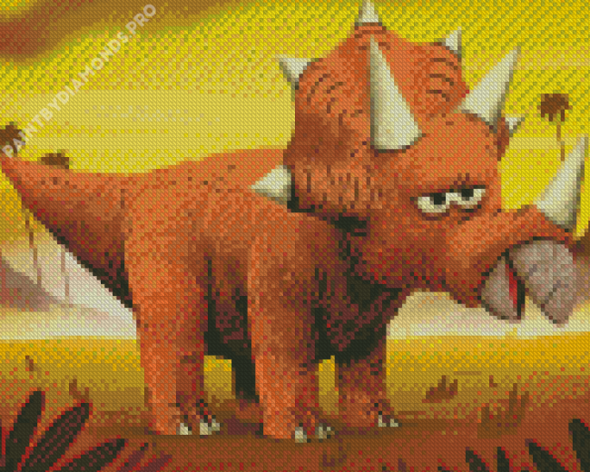 Triceratops Dinosaur Art Diamond Painting