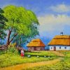 Village Landscape Diamond Painting