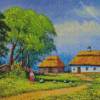 Village Landscape Diamond Painting