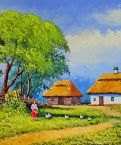 Village Landscape Diamond Painting