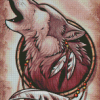 Vintage Wolf With Dream Catcher Diamond Painting