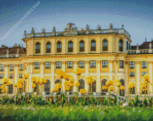 Yellow Tulips Schonbrunn Palace Diamond Painting