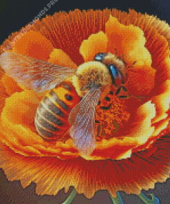 Aesthetic Bee On Flower Diamond Painting