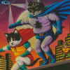 Powerful Superhero Cat By Diamond Painting