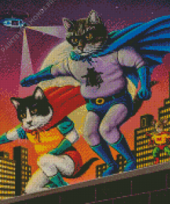 Powerful Superhero Cat By Diamond Painting