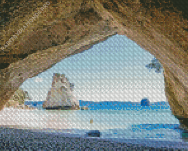 Cathedral Cove Coromandel Beach Diamond Painting