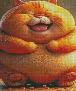 Cute Fat Cat Diamond Painting