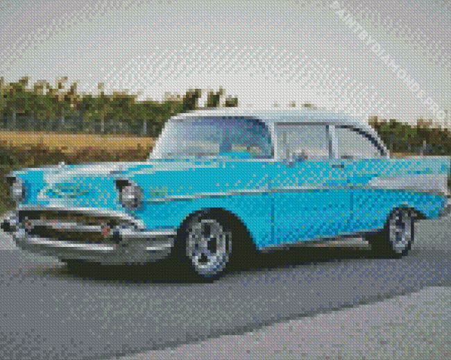 Cyan 1957 Chevrolet Belair Diamond Painting