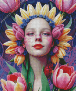 Floral Lady Art Diamond Painting