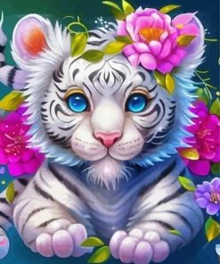 Floral Tiger Diamond Painting