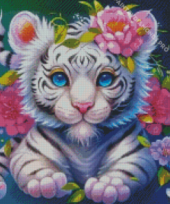 Floral Tiger Diamond Painting