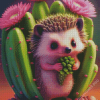 Hedgehog And Cactus Diamond Painting