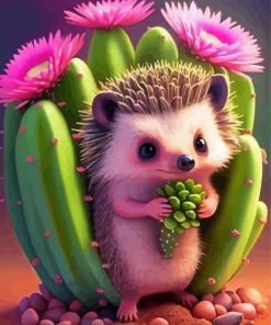 Hedgehog And Cactus Diamond Painting