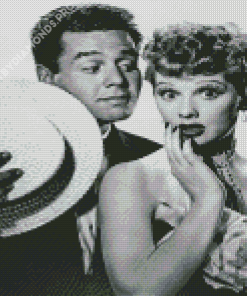 Monochrome Lucy And Ricky Diamond Painting