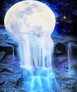 Moonlight Waterfall Diamond Painting