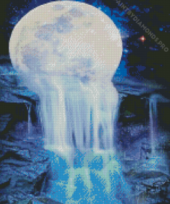 Moonlight Waterfall Diamond Painting