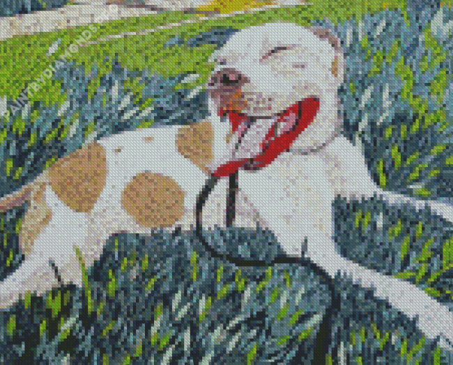 Mosaic Pitbull Dog Diamond Painting