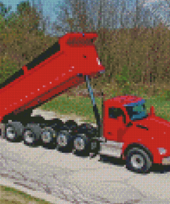 Red Dump Truck Diamond Painting