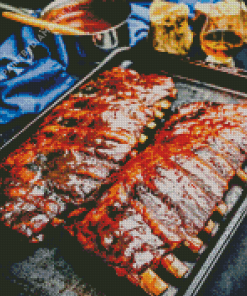 Sauced Pork Ribs Diamond Painting