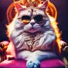 White King Cat Diamond Painting