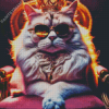 White King Cat Diamond Painting