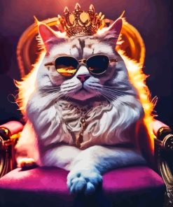 White King Cat Diamond Painting