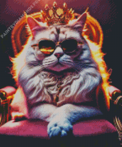 White King Cat Diamond Painting