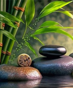 Bamboo And Stones Diamond Painting