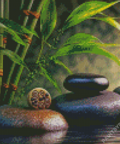 Bamboo And Stones Diamond Painting