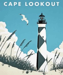 Cape Lookout Lighthouse Poster Diamond Painting