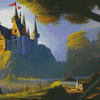 Castle In The Forest Diamond Painting