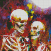 Colorful Splatter Skeleton Couple Diamond Painting