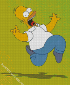 Crazy Homer Simpson Cartoon Diamond Painting