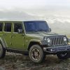 Dark Green jeep in Mountain Diamond Painting