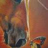 Horse With Butterfly Diamond Painting