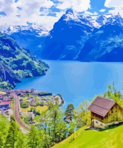 Lake Lucerne Landscape Diamond Painting