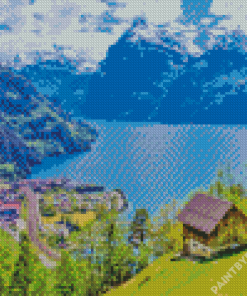 Lake Lucerne Landscape Diamond Painting