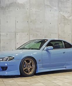 Light Blue Nissan S15 Car Diamond Painting