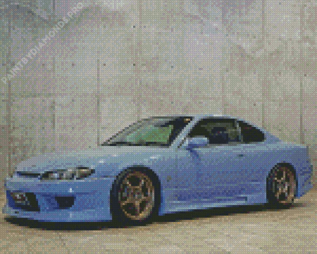 Light Blue Nissan S15 Car Diamond Painting