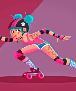 Roller Derby Anime Girl Diamond Painting