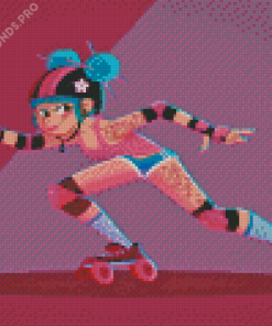 Roller Derby Anime Girl Diamond Painting