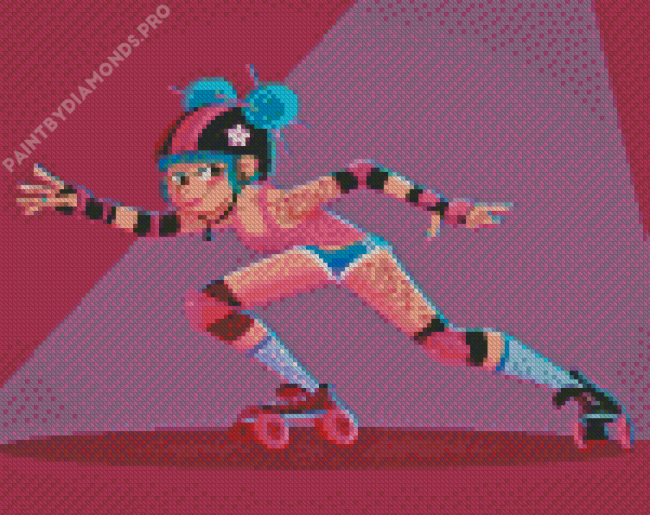 Roller Derby Anime Girl Diamond Painting