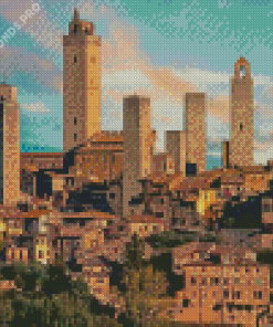 San Gimignano Building Diamond Painting