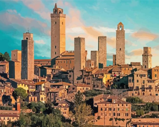 San Gimignano Building Diamond Painting