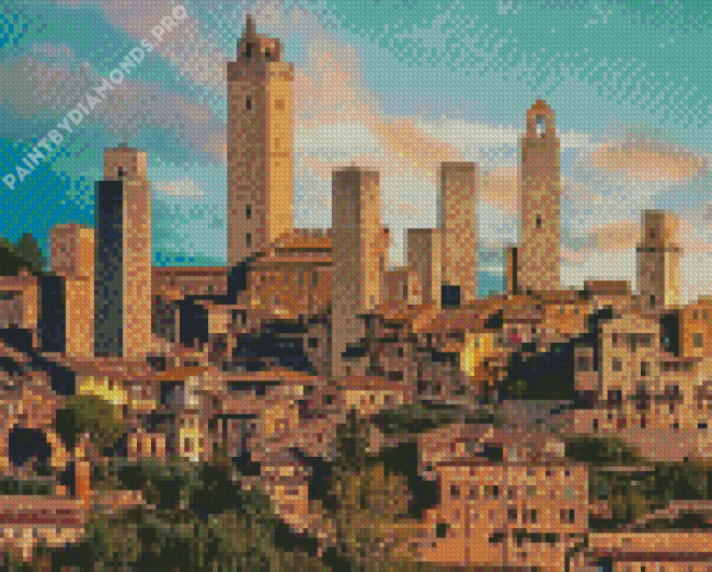 San Gimignano Building Diamond Painting