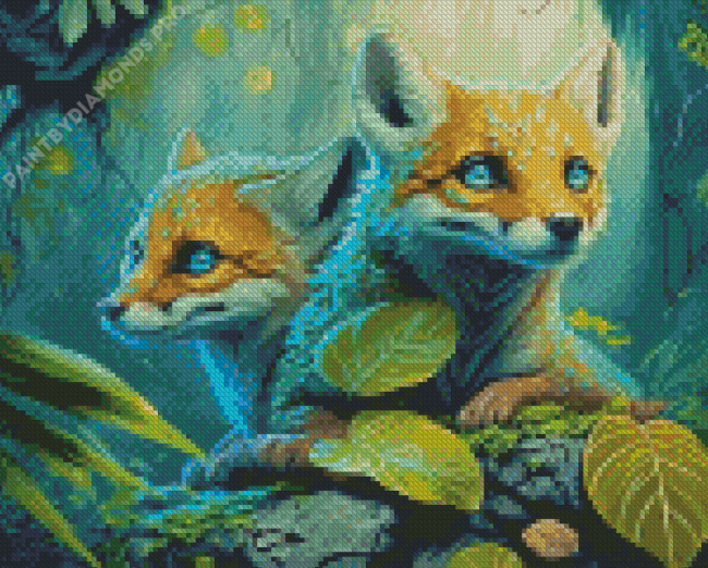 Viperfox Pups Diamond Painting