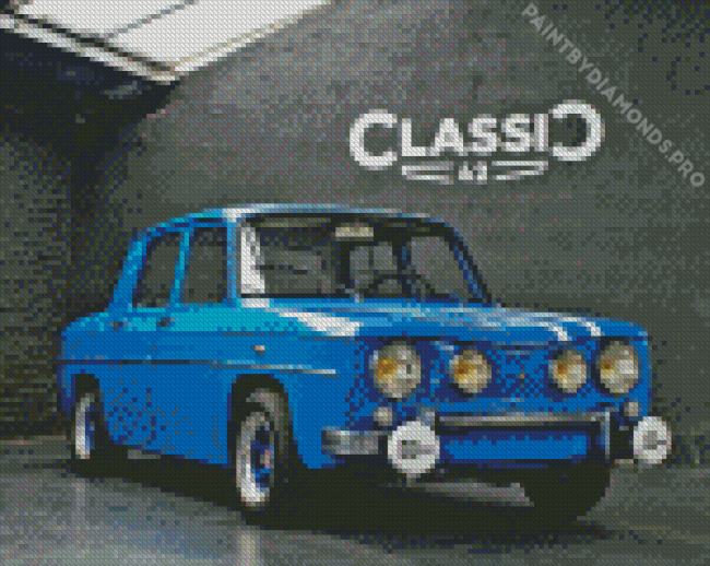 Blue Renault Gordini R8 Car Diamond Painting