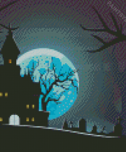 Castle Under The Moonlight Diamond Painting