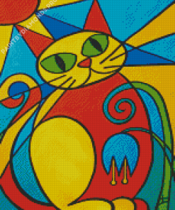 Cat Cubism Diamond Painting