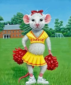 Cheerleader Mouse Diamond Painting